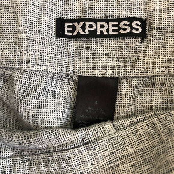 EXPRESS grey linen shorts size 4 - Picture 4 of 6